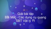 Giải bài tập SBT Vật Lý 11 Bài tập cuối chương VII: Mắt - Các dụng cụ quang