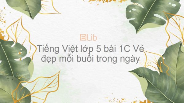 Tiếng Việt lớp 5 bài 1C: Vẻ đẹp mỗi buổi trong ngày