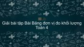 Giải bài tập VBT Toán 4 Bài 19: Bảng đơn vị đo khối lượng