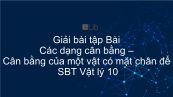 Giải bài tập SBT Vật Lí 10 Bài 20: Các dạng cân bằng. Cân bằng của một vật có mặt chân đế
