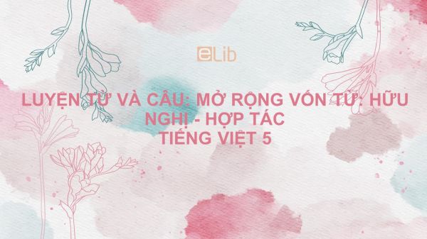 Luyện từ và câu: Mở rộng vốn từ: Hữu nghị - Hợp tác Tiếng Việt 5