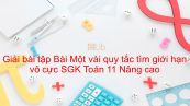 Giải bài tập SGK Toán 11 Nâng cao Chương 4 Bài 6: Một vài quy tắc tìm giới hạn vô cực