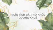 Phân tích bài thơ Khóc Dương Khuê của Nguyễn Khuyến