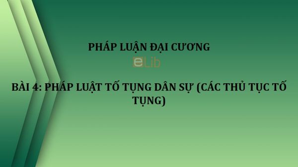 Bài 4: Pháp luật tố tụng dân sự