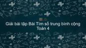 Giải bài tập VBT Toán 4 Bài Bài 22: Tìm số trung bình cộng