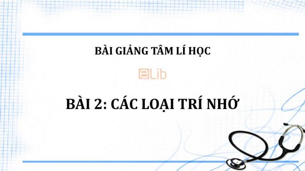 Bài 2: Các loại trí nhớ