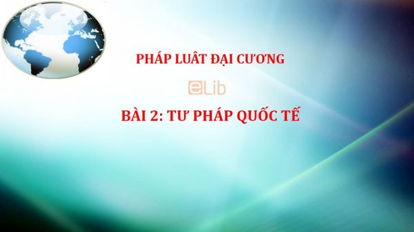 Bài 2: Tư pháp quốc tế