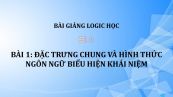 Bài 1: Đặc trưng chung và hình thức ngôn ngữ biểu hiện khái niệm
