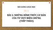 Bài 2: Những hình thức cơ bản của tư duy biện chứng (tiếp theo)