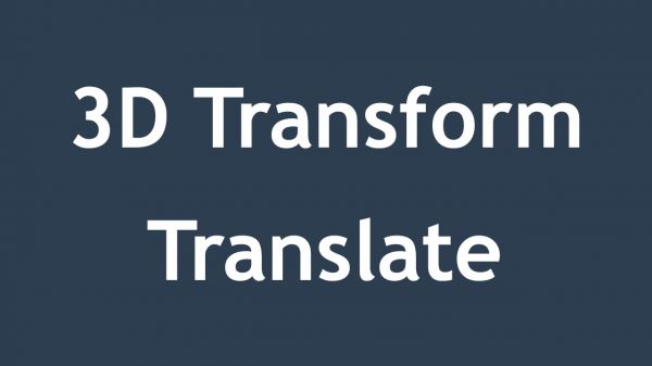 3D Transform trong CSS