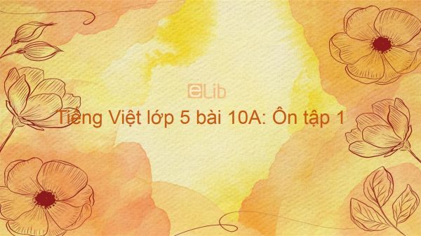 Tiếng Việt lớp 5 bài 10A: Ôn tập 1