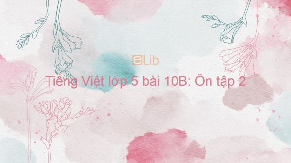 Tiếng Việt lớp 5 bài 10B: Ôn tập 2
