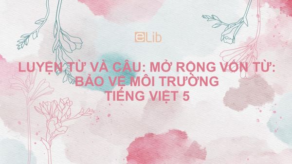 Luyện từ và câu: Mở rộng vốn từ: Bảo vệ môi trường Tiếng Việt 5