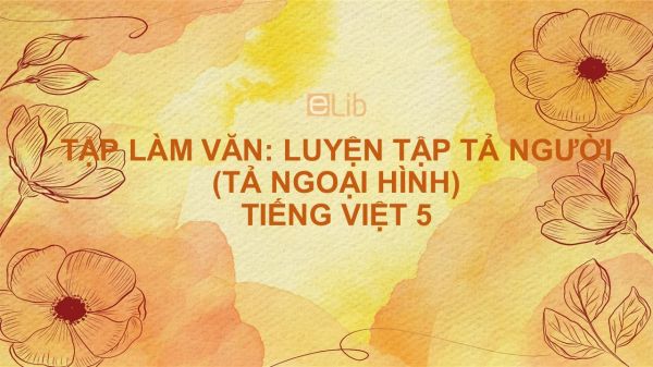 Tập làm văn: Luyện tập tả người (Tả ngoại hình) Tiếng Việt 5