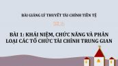 Bài 1: Khái niệm, chức năng và phân loại các tổ chức tài chính trung gian