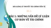 Bài 1: Những vấn đề lý luận cơ bản về tài chính