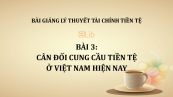 Bài 3: Cân đối cung cầu tiền tệ ở Việt Nam hiện nay
