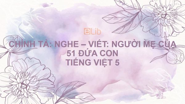 Chính tả Nghe - viết: Người mẹ của 51 đứa con Tiếng Việt 5