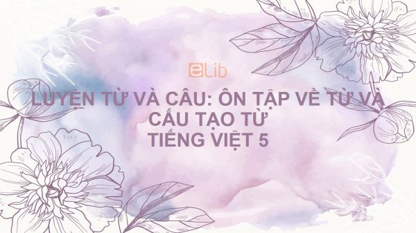 Luyện từ và câu: Ôn tập về từ và cấu tạo từ Tiếng Việt 5