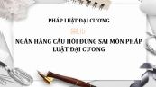 Ngân hàng câu hỏi đúng sai môn pháp luật đại cương