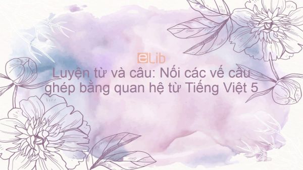 Luyện từ và câu: Nối các vế câu ghép bằng quan hệ từ Tiếng Việt 5