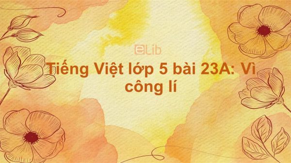 Tiếng Việt lớp 5 bài 23A: Vì công lí