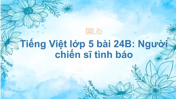 Tiếng Việt lớp 5 bài 24B: Người chiến sĩ tình báo