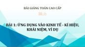 Bài 1: Ứng dụng vào kinh tế - Kí hiệu, khái niệm, ví dụ