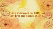 Tiếng Việt lớp 5 bài 31B: Lời tâm tình của người chiến sĩ