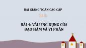 Bài 4: Vài ứng dụng của đạo hàm và vi phân