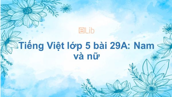 Tiếng Việt lớp 5 bài 29A: Nam và nữ