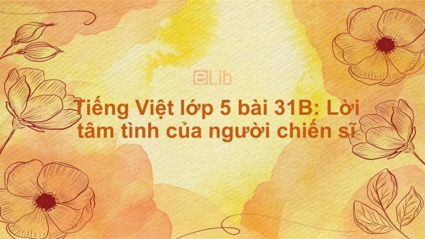 Tiếng Việt lớp 5 bài 31B: Lời tâm tình của người chiến sĩ