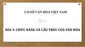 Bài 3: Chức năng và cấu trúc của văn hóa