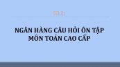 Ngân hàng câu hỏi ôn tập môn Toán cao cấp
