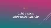 Giáo trình môn Toán cao cấp