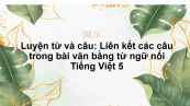 Luyện từ và câu: Liên kết các câu trong bài văn bằng từ ngữ nối Tiếng Việt 5