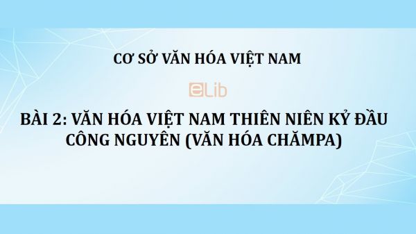 Bài 2: Văn hóa Việt Nam thiên niên kỷ đầu công nguyên (Văn hóa Chămpa)