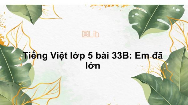 Tiếng Việt lớp 5 bài 33B: Em đã lớn