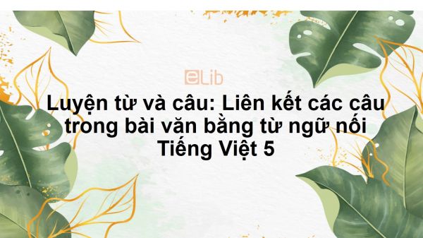 Luyện từ và câu: Liên kết các câu trong bài văn bằng từ ngữ nối Tiếng Việt 5