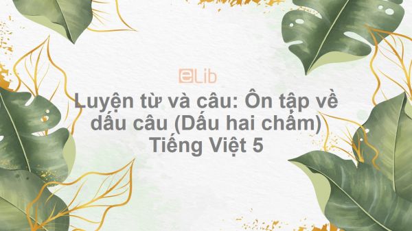 Luyện từ và câu: Ôn tập về dấu câu (Dấu hai chấm) Tiếng Việt 5