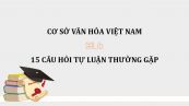 15 câu hỏi tự luận thường gặp môn Cơ sở văn hóa Việt Nam