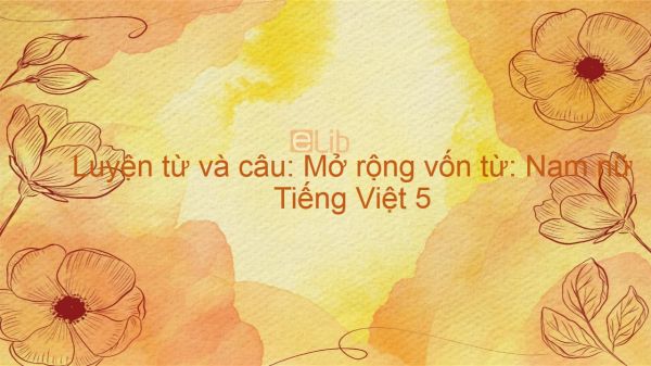 Luyện từ và câu: Mở rộng vốn từ: Nam nữ Tiếng Việt 5