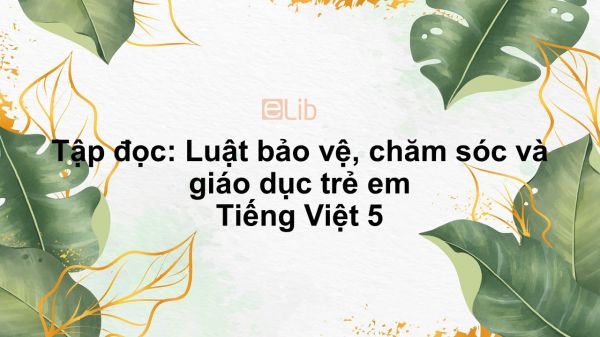 Tập đọc: Luật bảo vệ, chăm sóc và giáo dục trẻ em Tiếng Việt 5