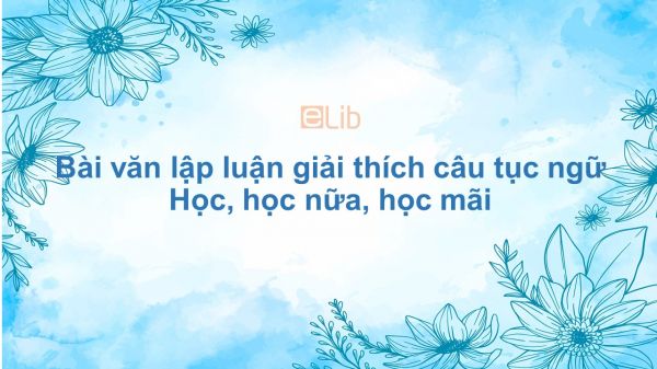 Bài văn lập luận giải thích câu tục ngữ Học, học nữa, học mãi