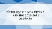 10 đề thi Học kì 1 môn Vật Lý 6 năm 2020-2021 có đáp án