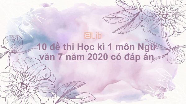 10 đề thi Học kì 1 môn Ngữ văn 7 năm 2020 có đáp án