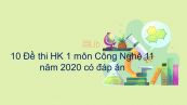 10 Đề thi học kì 1 môn Công nghệ lớp 11 năm 2020 có đáp án