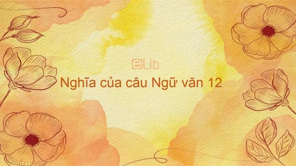 Nghĩa của câu Ngữ văn 12