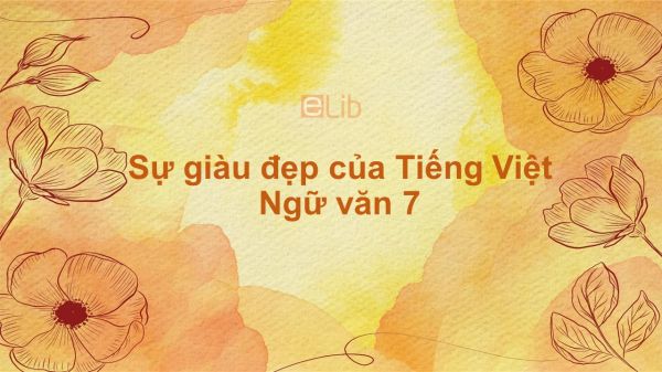 Sự giàu đẹp của tiếng Việt Ngữ văn 7