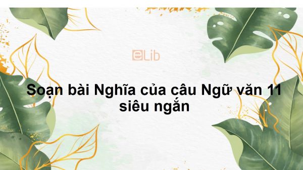 Soạn bài Nghĩa của câu Ngữ văn 11 siêu ngắn